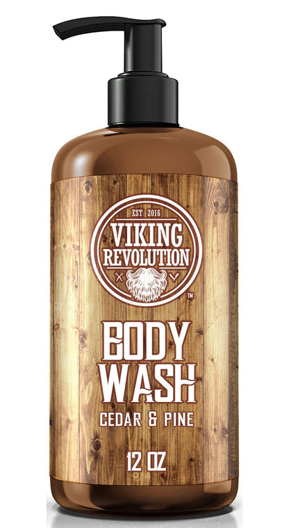 Viking Revolution Men's Cedar & Pine Body Wash – Vitamin E & Oregano Oil, 2-Pack