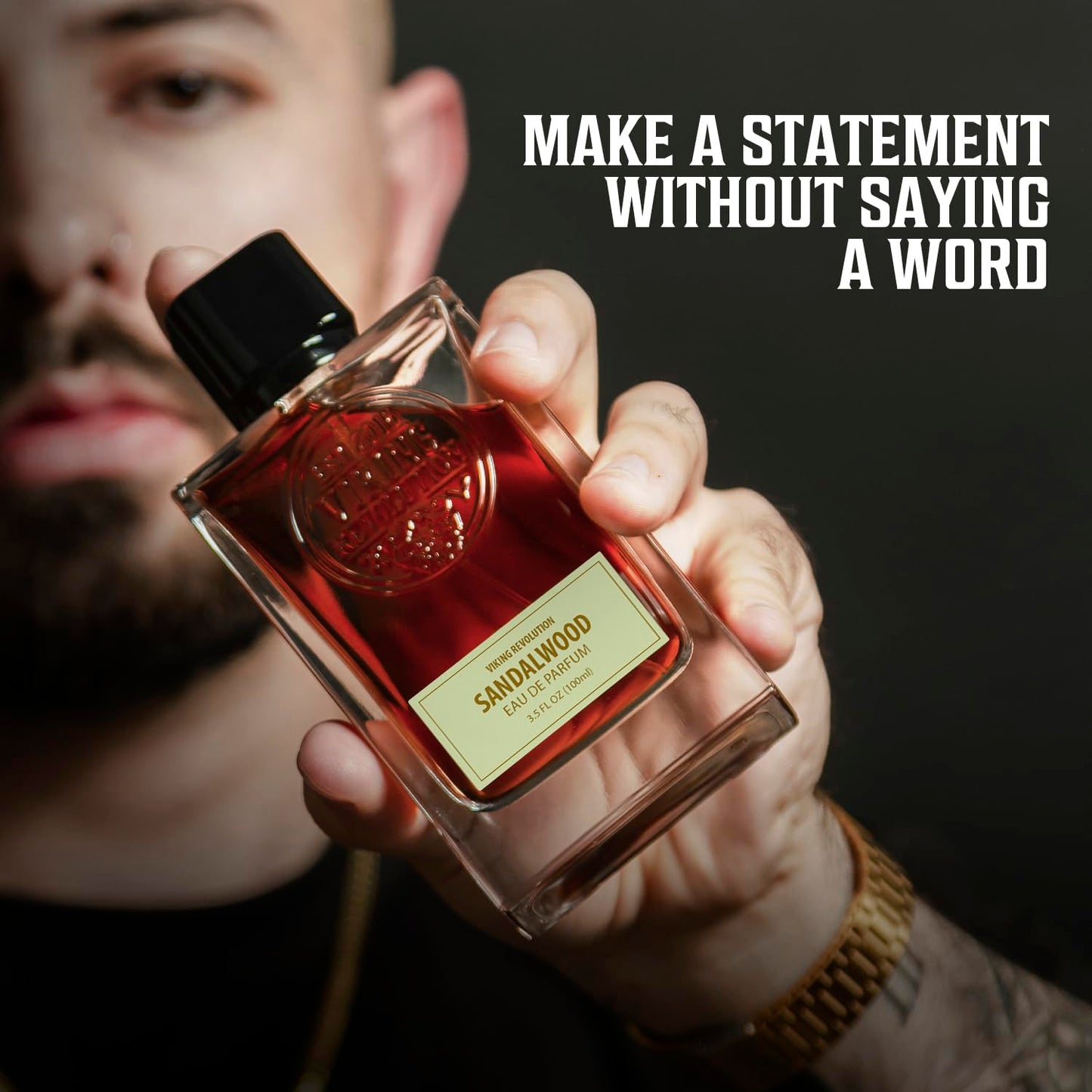 Viking Revolution Sandalwood Cologne for Men - Eau de Parfum with Cedar, Cypress & Vanilla | 3.5 Fl Oz