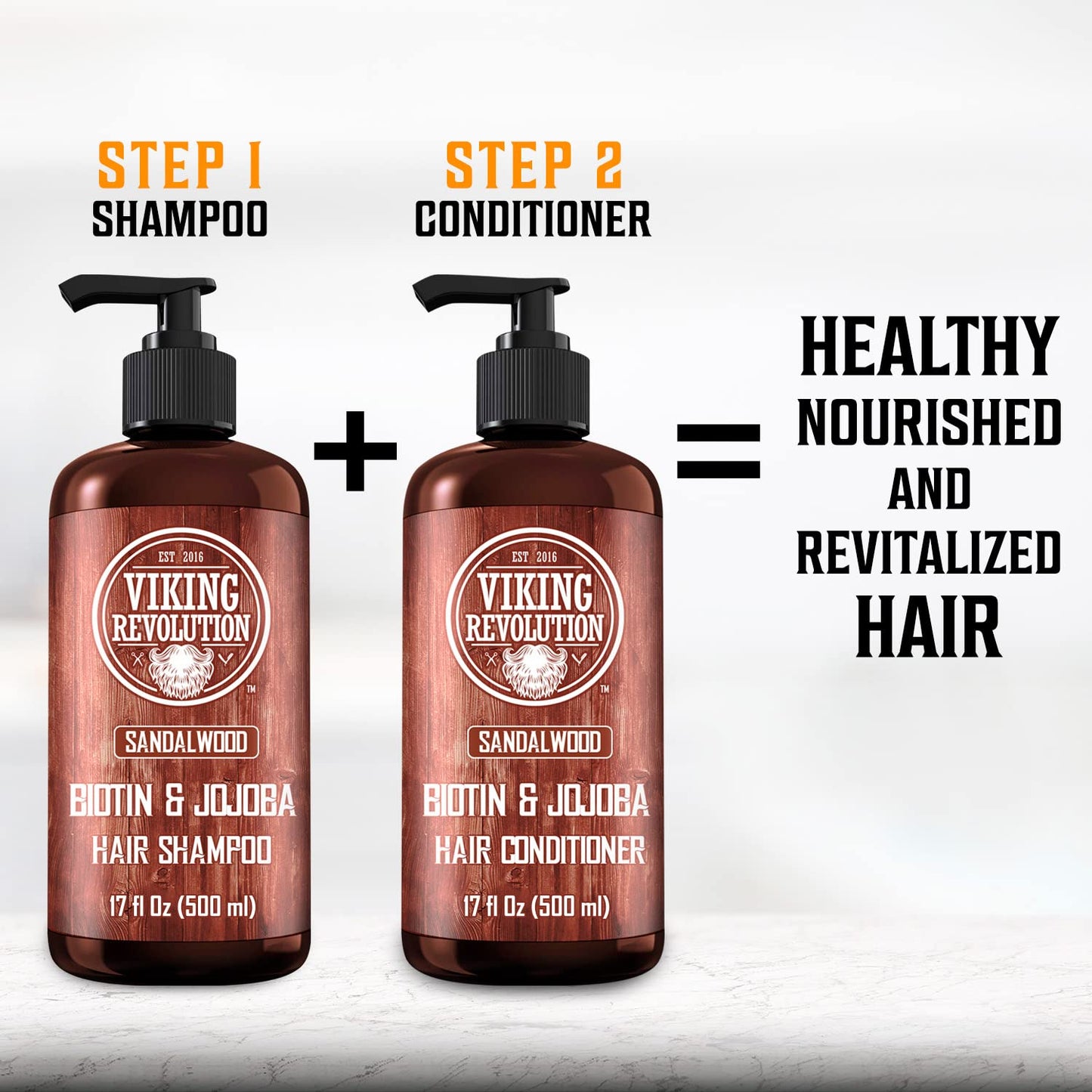 Viking Revolution Sandalwood Conditioner with Biotin, Jojoba Oil & Vitamin B5 – 17 oz Men’s Natural Hair Conditioner