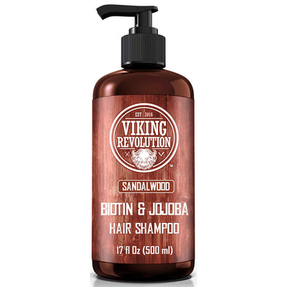 Viking Revolution Sandalwood Shampoo with Biotin & Jojoba Oil – 17 Oz