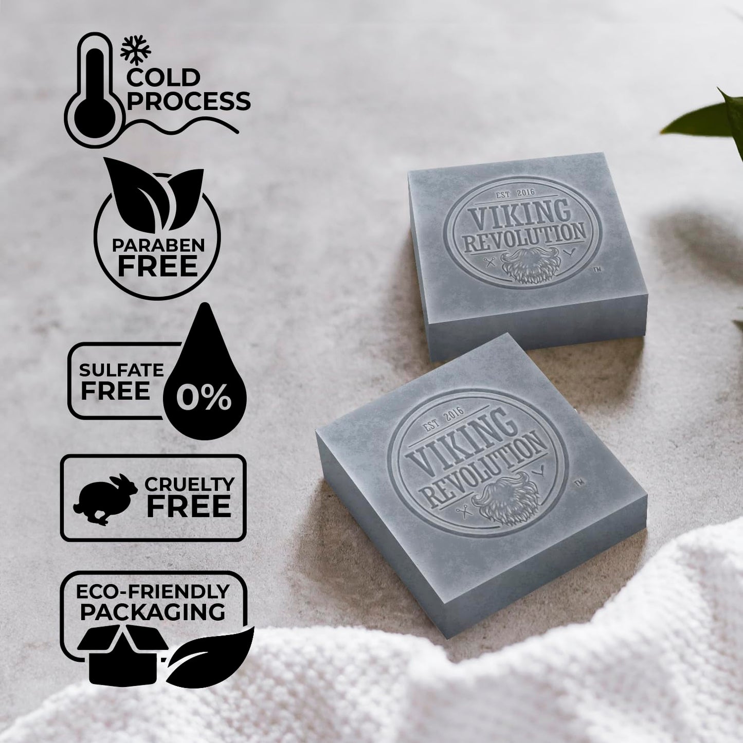 Viking Revolution Tea Tree Soap for Men — Natural Bar with Coconut, Shea & Almond Oils (2-Pack)
