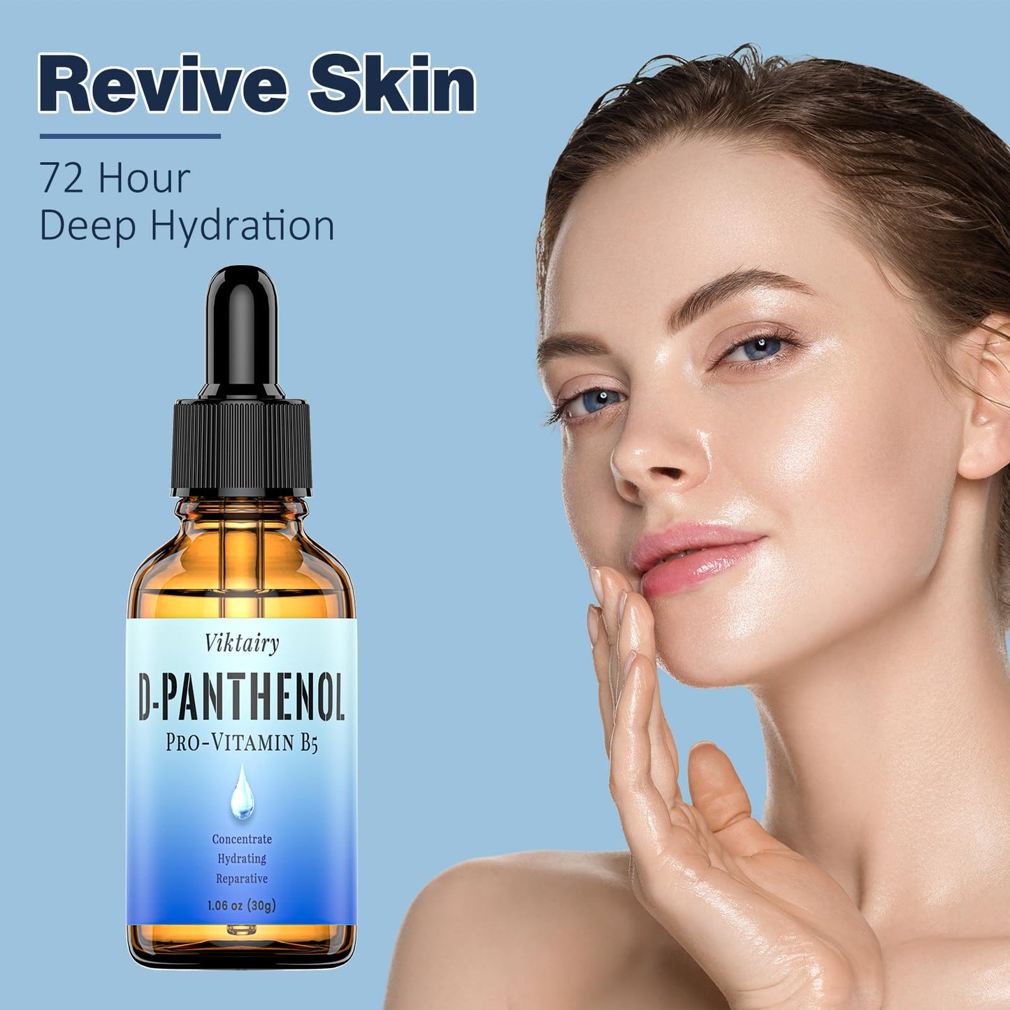 Viktairy D-Panthenol Liquid – Pro-Vitamin B5 for Skin Hydration (1oz/30g)