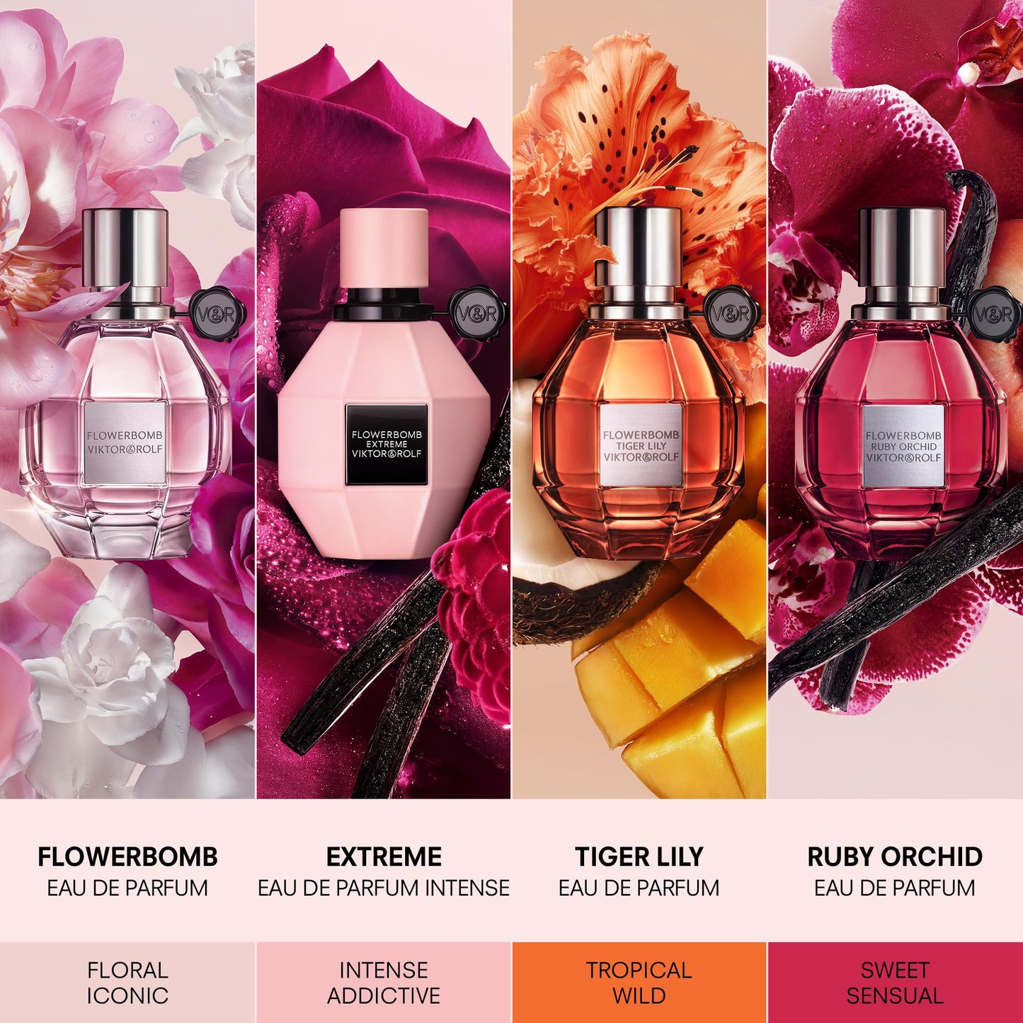 Viktor&Rolf Flowerbomb 3-Piece Discovery Set – EDP, Ruby Orchid & Tiger Lily (0.3 oz each) – $117 Value