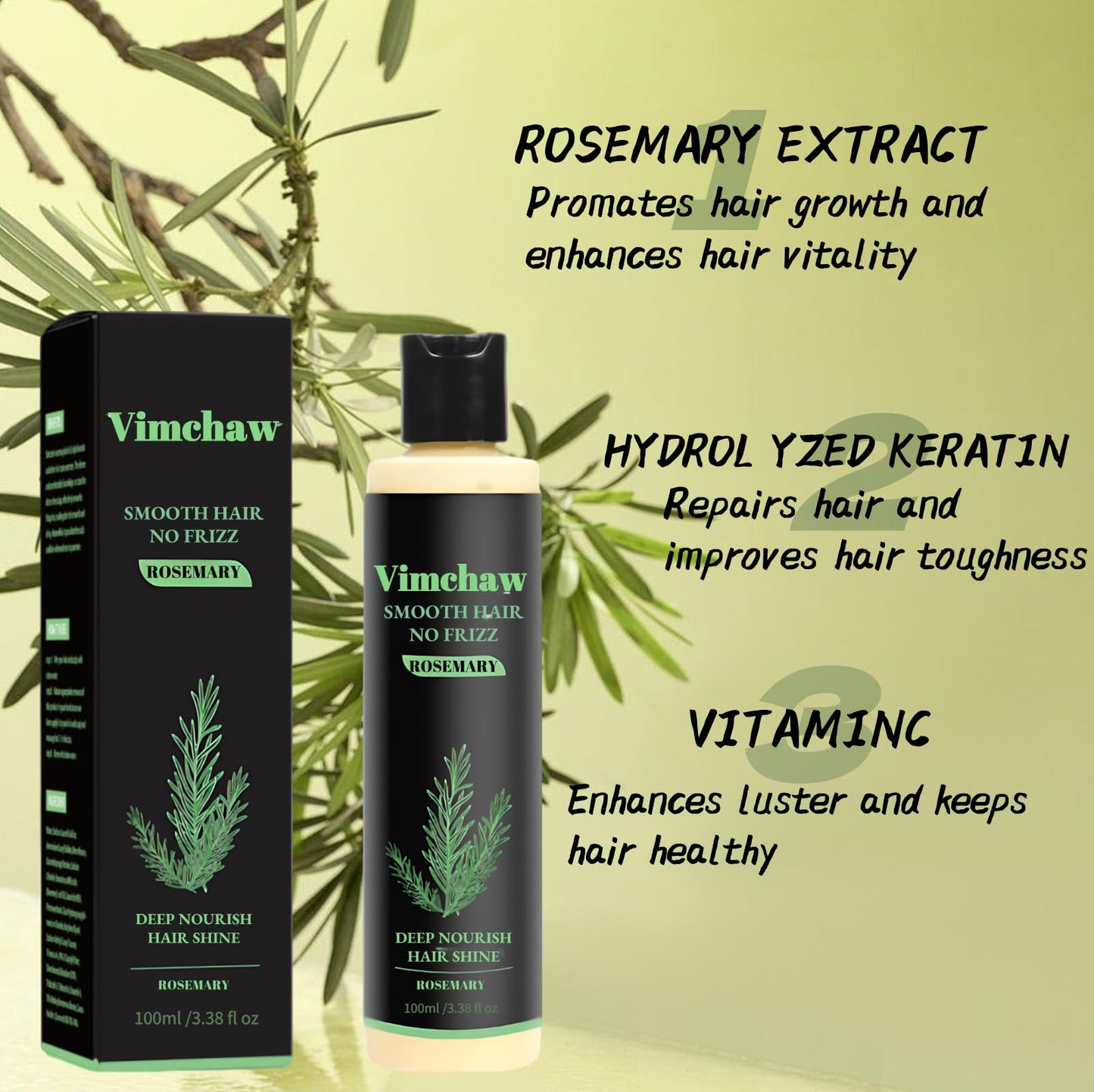 Vimchaw Rosemary Hair Growth Shampoo – Organic, For Thinning Hair (3.4 fl oz)