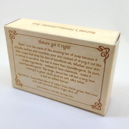 Vintage Tradition Unscented Tallow Balm Soap Bundle with White Ceramic Holder