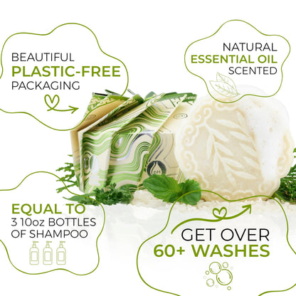 Viori Tea Tree Mint Shampoo Bar with Rice Water – Plastic-Free, Sulfate-Free