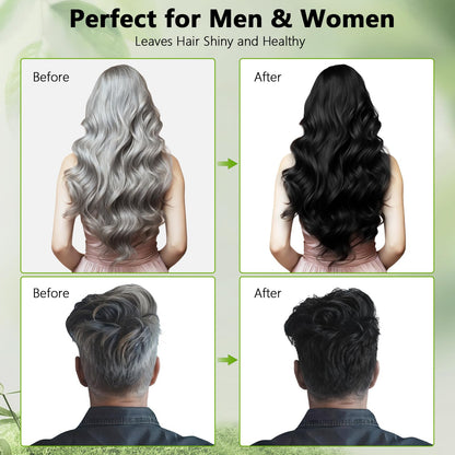Vireo Color Black Hair Dye Shampoo for Gray Hair – 3 in 1 Herbal Color (Ammonia-Free)