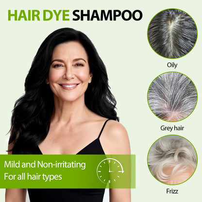 Vireo Color Black Hair Dye Shampoo for Gray Hair – 3 in 1 Herbal Color (Ammonia-Free)