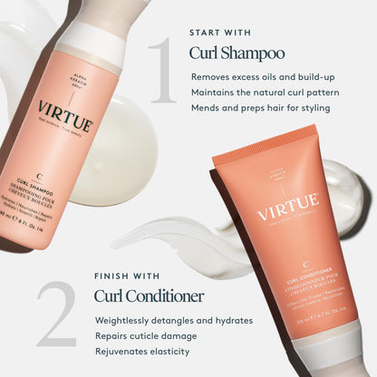 VIRTUE Curl Sulfate Free Shampoo with Jojoba Oil – Hydrates, Frizz Control & Color Safe