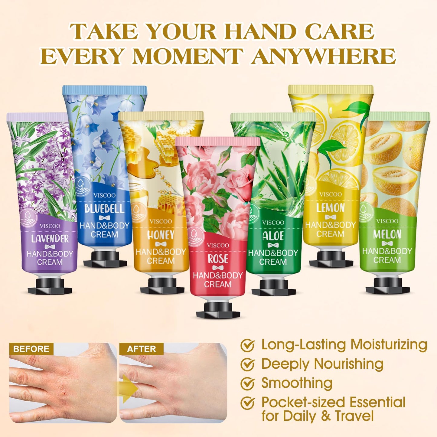 VISCOO 252 Pack Hand Cream Gift Set – 14 Fragrances, Travel-Sized Moisturizers