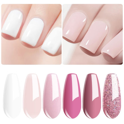 Vishine Gel Nail Polish Starter Kit + 48W SUNOne Lamp – 6 Colors, Base & Top Coats