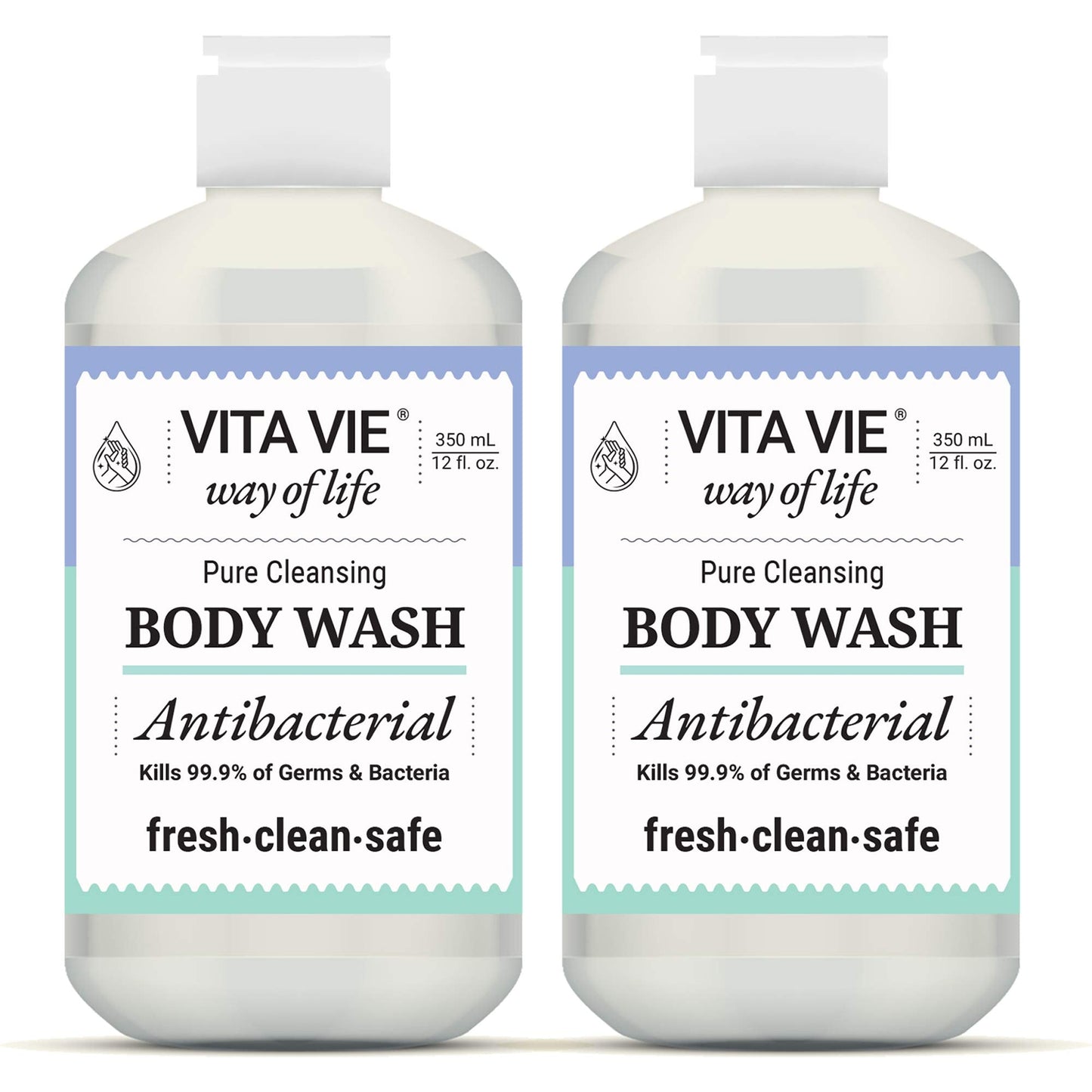 VITA VIE Body Wash Lemon Scent – Gentle, Everyday Clean for Hands & Forearms (2 Pack, 12 oz)