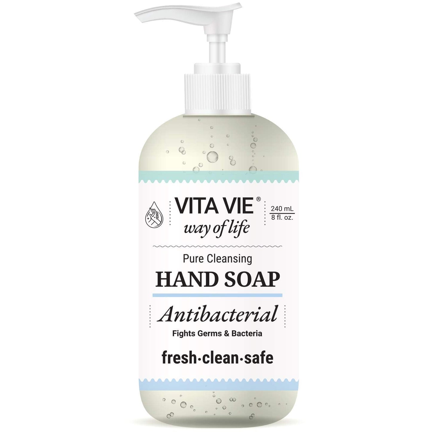 VITA VIE Hand Soap 8oz – Paraben-Free, Sulfate-Free, Cruelty-Free, Made in USA