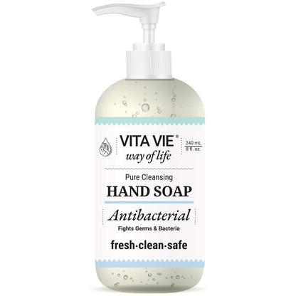 VITA VIE Hand Soap 8oz – Paraben-Free, Sulfate-Free, Cruelty-Free, Made in USA