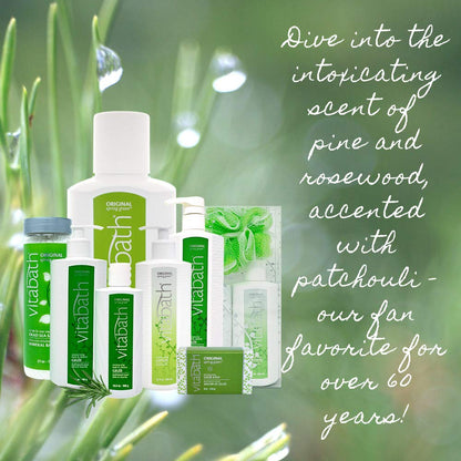 Vitabath Original Spring Green Skincare Set – Shower Gel, Reviving Lotion & Exfoliating Pouf
