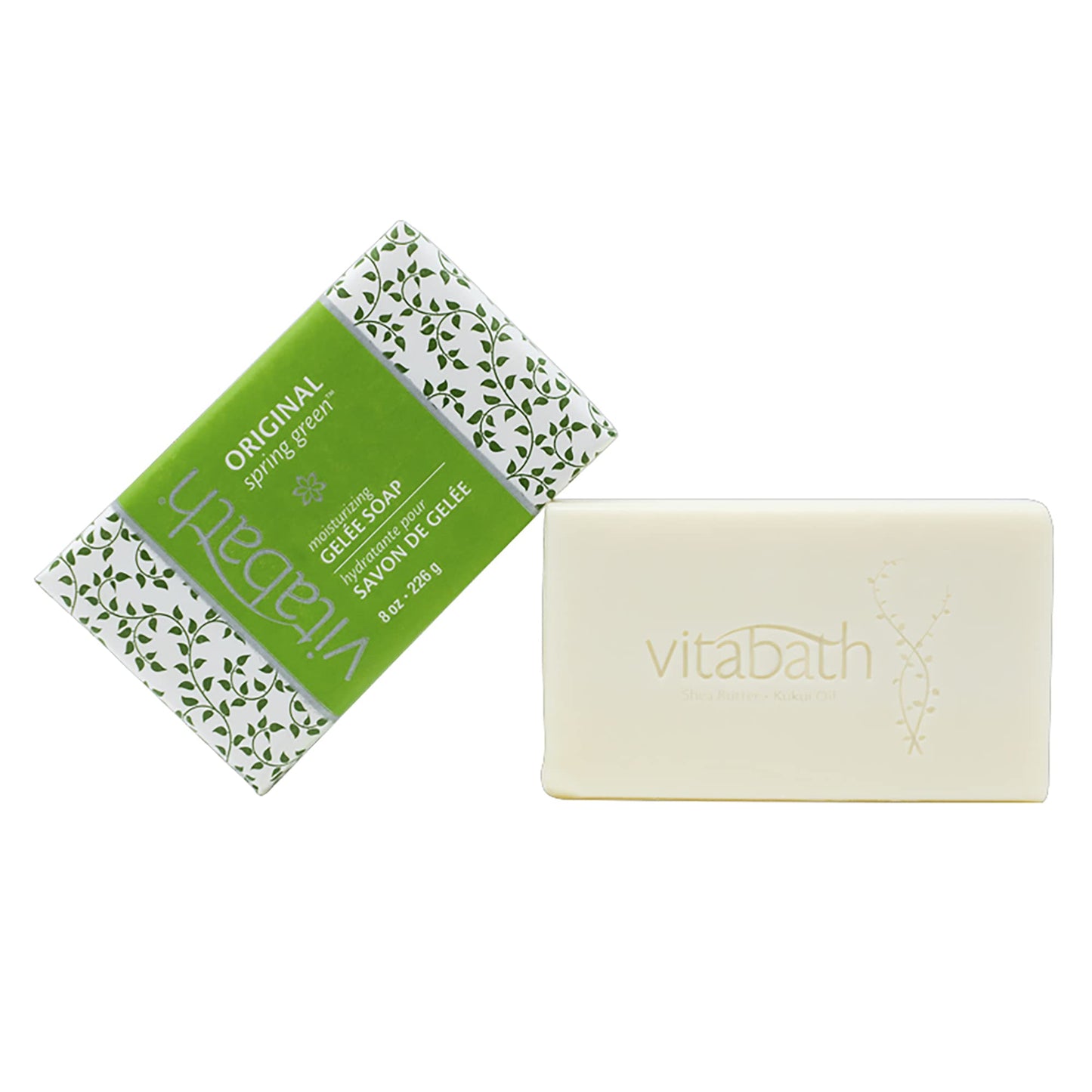 Vitabath Original Spring Green Gelee Bar Soap – Moisturizing Gel Cleanser & Hydrating Solid Body Wash (3 x 8oz)