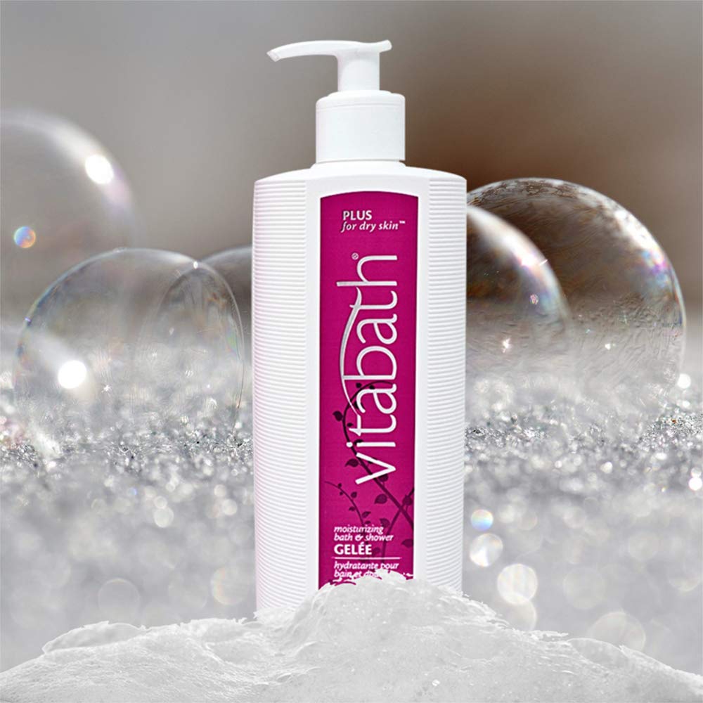 Vitabath Plus Dry Skin Moisturizing Bath & Shower Gel – Deep Hydration & Nourishing Foaming Gelee (128 oz)