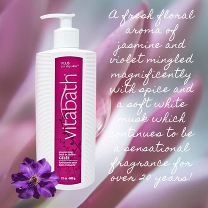 Vitabath Plus Dry Skin Moisturizing Bath & Shower Gel – Deep Hydration & Soothing Foam (21 oz)