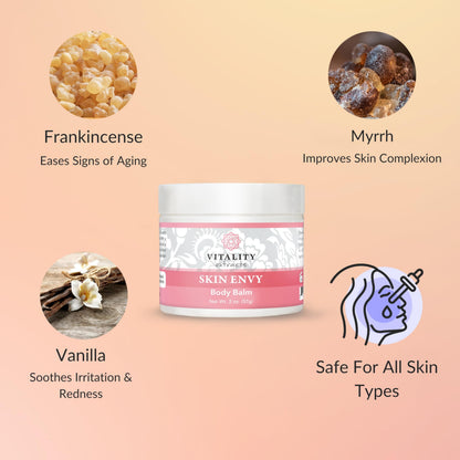 Vitality Skin Envy Balm – All-Natural Moisturizer with Beeswax, Vitamin A, Coconut Oil