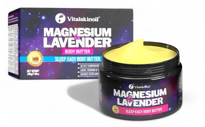 VITALSKINOIL Magnesium Lotion with Lavender — Nighttime Body Butter, 8.67 oz