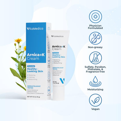 VitaMedica Arnica + Vitamin K Bruise Recovery Cream – Face & Under-Eye, Sensitive Skin, 2 Pack