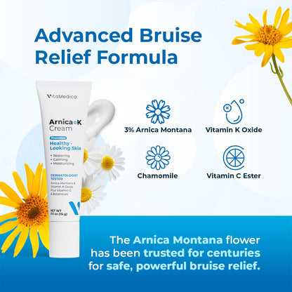 VitaMedica Arnica + Vitamin K Bruise Recovery Cream – Face & Under-Eye, Sensitive Skin, 2 Pack