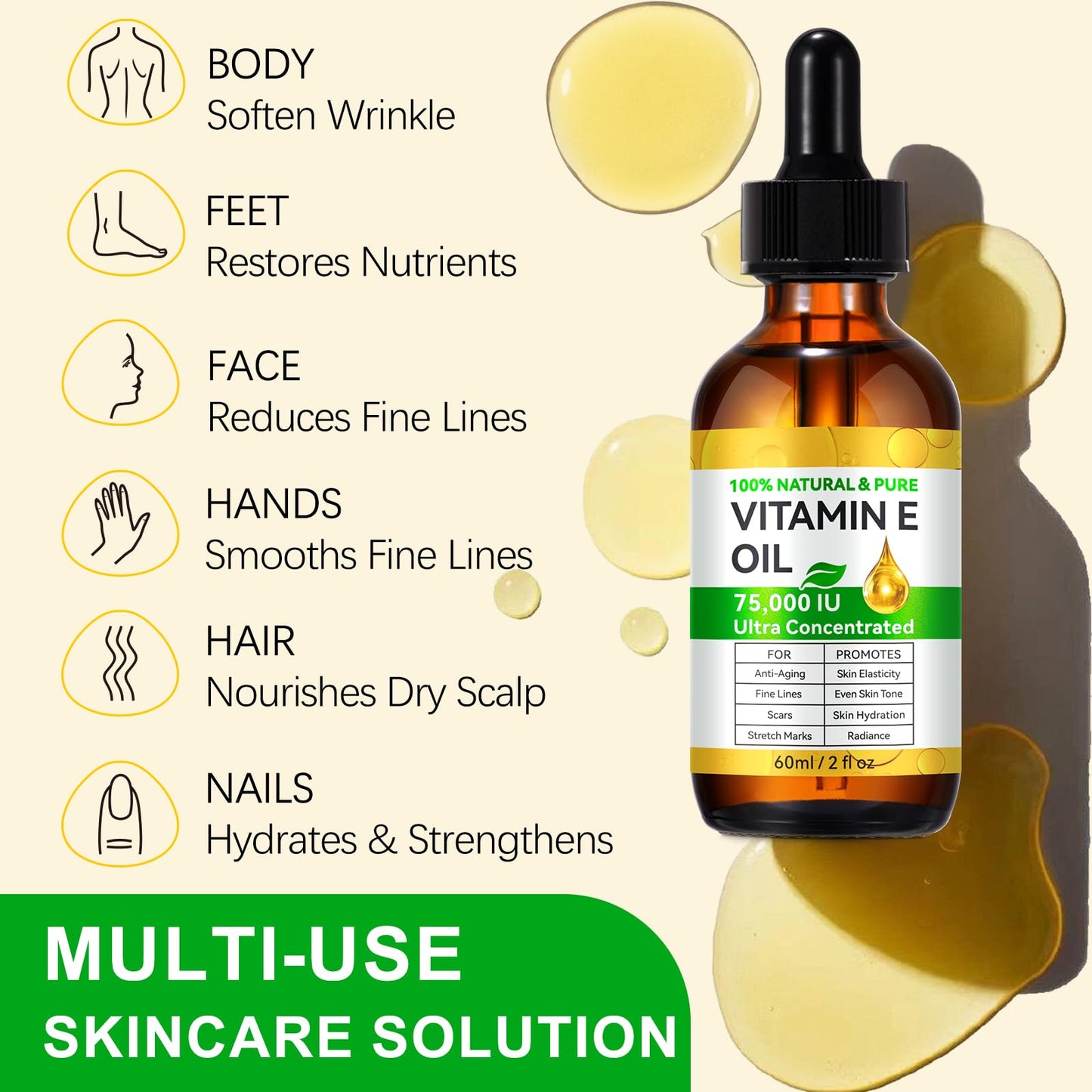 Vitamin E Oil for Scars – 2.02 FL OZ (2-Pack) All Natural & Vegan