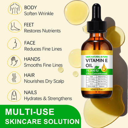Vitamin E Oil for Scars – 2.02 FL OZ (2-Pack) All Natural & Vegan