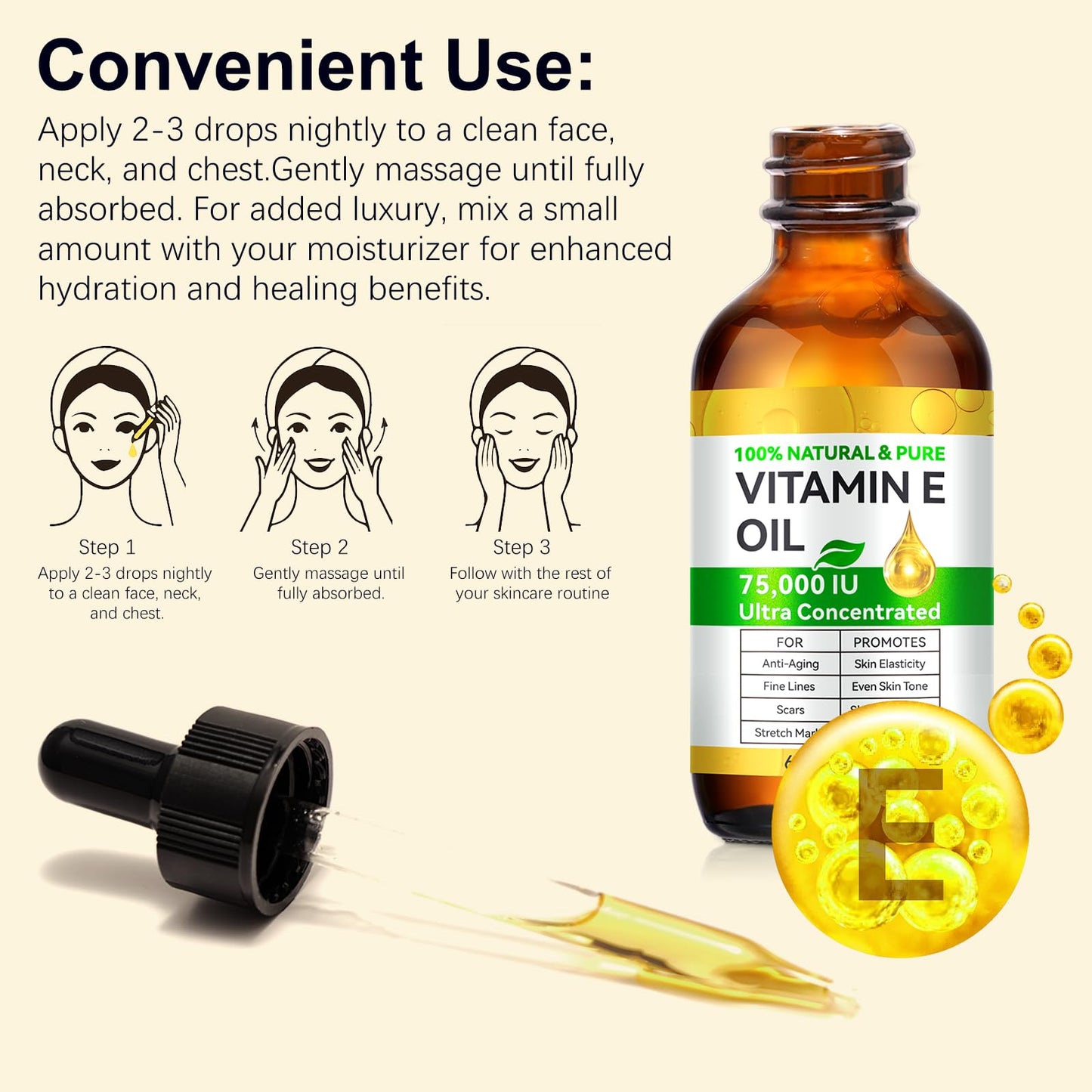 Vitamin E Oil for Scars – 2.02 FL OZ (2-Pack) All Natural & Vegan