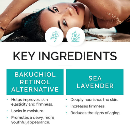 Renewing Skin Serum with Sea Lavender & Bakuchiol | VITAMINS AND SEA BEAUTY – Anti-Aging Firming (2 fl oz)