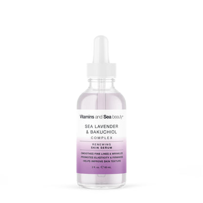 Renewing Skin Serum with Sea Lavender & Bakuchiol | VITAMINS AND SEA BEAUTY – Anti-Aging Firming (2 fl oz)