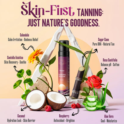 VIVITAN Self Tanner Mousse Kit – 250mL XL + Pro Tools | 1-Hour Express Bronze, No Orange