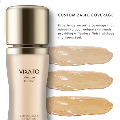 VIXATO Foundation Concealer – Full Coverage Hydrating Liquid Foundation for All Skin Types