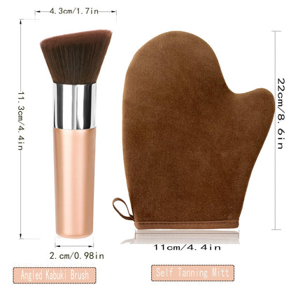 VNIHTT VNITT 3-in-1 Self Tanning Kit | Mitt, Kabuki Brush & Back Applicator
