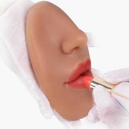 Vnmcry Silicone Nose & Mouth Practice Model | Realistic Lip & Nose Display for Piercing Training (Ivory, L-Thick Lip)