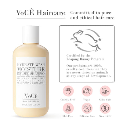 VoCÊ Natural Hydrating Shampoo for Dry, Frizzy Hair | Vegan, Color-Safe & Cruelty-Free