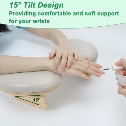 VOCOSTE Arm Rest for Nails Tech | U-Shaped Nail Hand Rest with Detachable Brackets – Gray