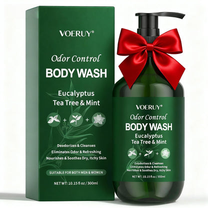 VOERUY Eucalyptus & Tea Tree Oil Deodorizing Body Wash – 24-Hour Odor Control, Vegan & Sulfate-Free