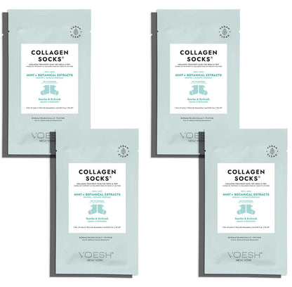 VOESH Collagen Socks – Peppermint Foot Spa (4 Pack) | Vegan & Cruelty-Free