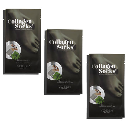 VOESH Collagen Socks with Peppermint Oil – 3 Pack, Vegan Dry Feet & Cracked Heel Care