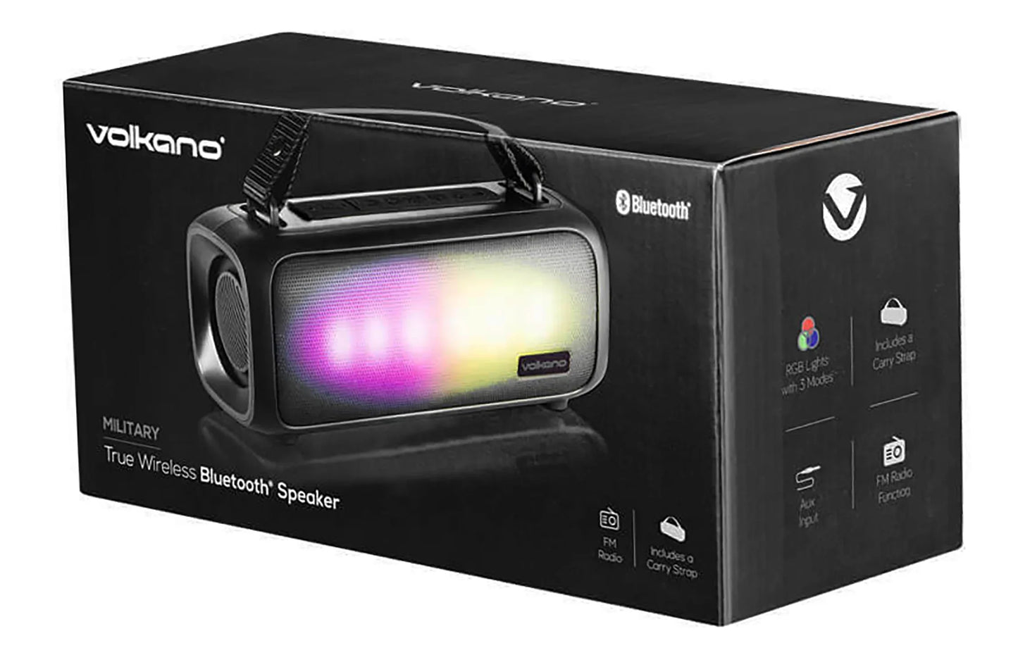 Volkano Military Series RGB Wireless Bluetooth Portable Speaker With FM Radio