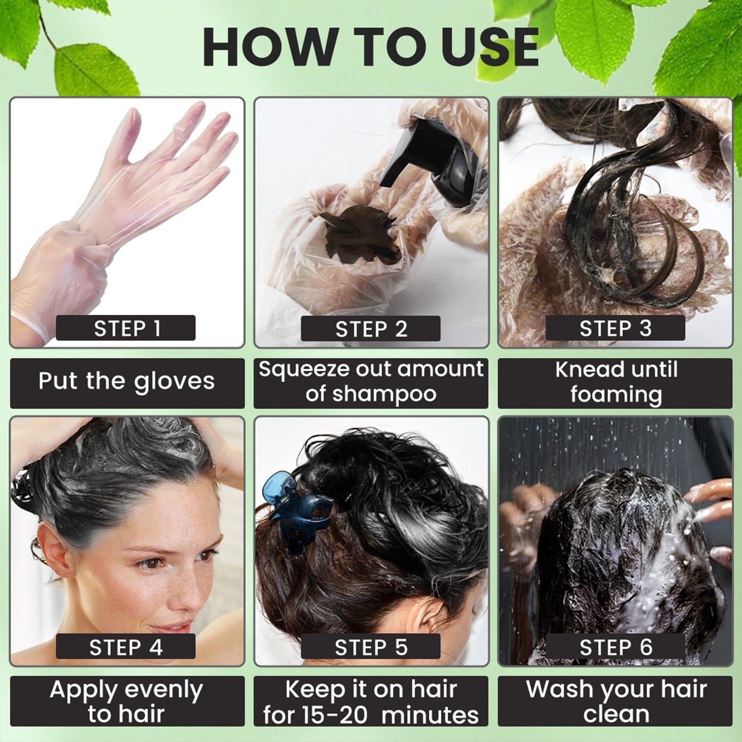VOLLUCK Hair Dye Shampoo 3-in-1 for Gray Coverage | Long-Lasting Color