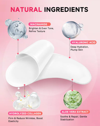 Vryioh 3-in-1 Forehead, Smile Line & Under Eye Patches – Overnight Hyaluronic Acid + Collagen