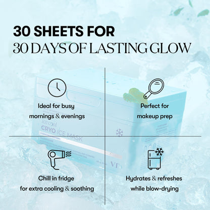 VT COSMETICS Cryo Ice Mask | Hydrating Sheet Mask for Instant Cooling & Glow