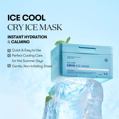 VT COSMETICS Cryo Ice Mask | Hydrating Sheet Mask for Instant Cooling & Glow