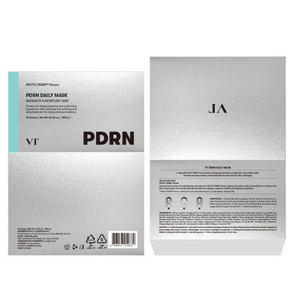 VT COSMETICS PDRN Daily Mask – 30 Vegan PDRN Sheets for Hydration & Radiance