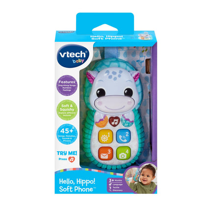 VTech Baby Hello, Hippo! Soft Phone – Plush Toy for Early Pretend Play