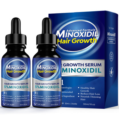 VTROUY 2-Pack Minoxidil for Men and Women — Beard Growth Oil & Hair Growth Solution