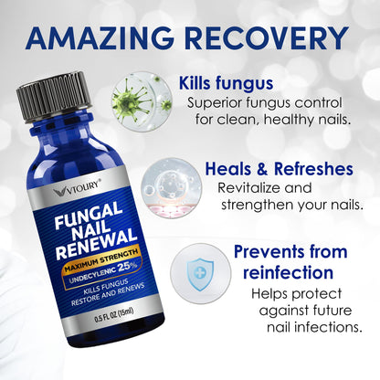 VTROUY Toenail Fungus Treatment Extra Strength – 25% Undecylenic Acid & Tea Tree Oil