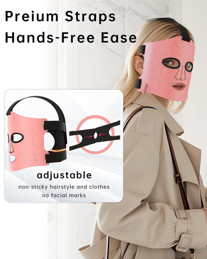 V VYM by Clinmate Infrared Therapy Mask – Ultra-Thin Red Light Face Mask, 830nm/633nm/590nm, Rechargeable
